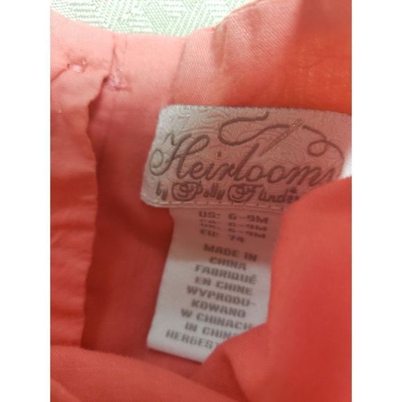 HEIRLOOM by Polly Flinders Pink 6-9m pink Dress   Ruffle lined roses party sleev - Picture 4 of 7